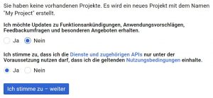 Google Maps API Key - Nutzungsbedingungen zustimmen