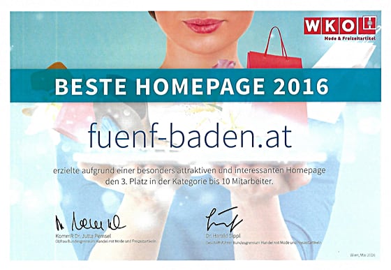 Beste Homepage Webdesign Winner 2016